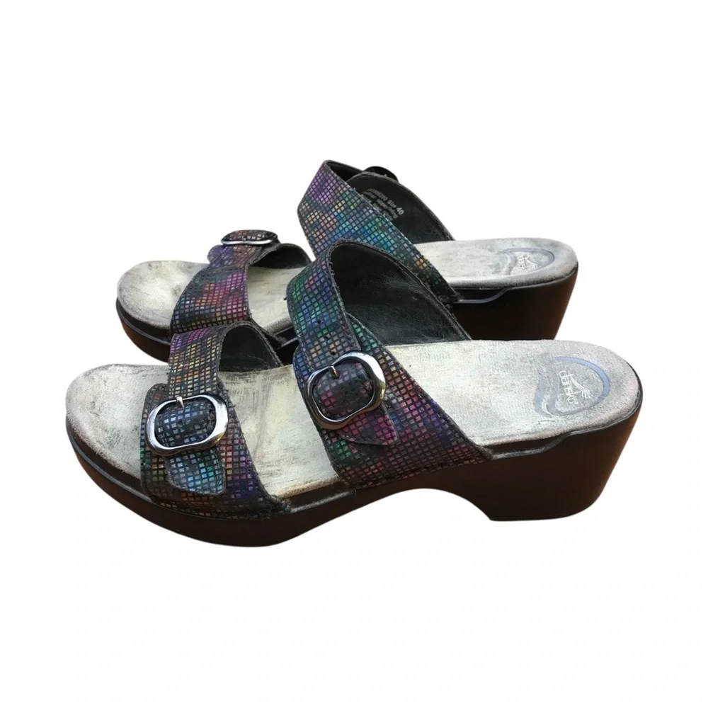 Dansko Leather Sophie Multicolor Sandals. Size 40 or US 9.5
